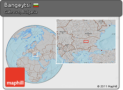 Gray Location Map of Bangeytsi, hill shading