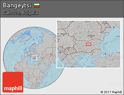 Gray Location Map of Bangeytsi, hill shading