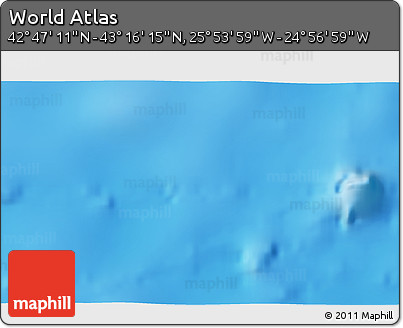 Physical 3D Map of the Area around 43° 1' 43" N, 25° 25' 29" W