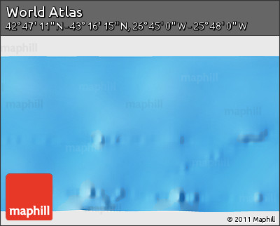 Physical 3D Map of the Area around 43° 1' 43" N, 26° 16' 29" W