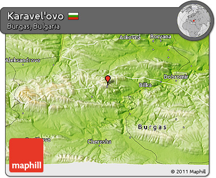 Physical 3D Map of Karavel'ovo