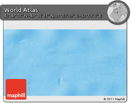 Physical 3D Map of the Area around 43° 1' 43" N, 32° 22' 30" E