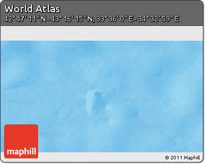 Physical 3D Map of the Area around 43° 1' 43" N, 34° 4' 30" E