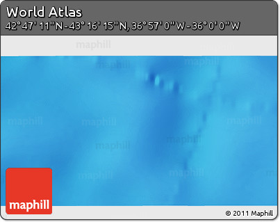 Physical 3D Map of the Area around 43° 1' 43" N, 36° 28' 30" W