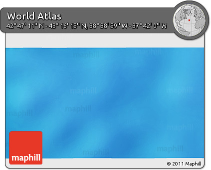 Shaded Relief 3D Map of the Area around 43° 1' 43" N, 38° 10' 29" W