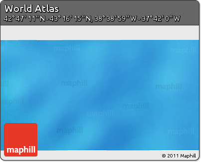 Shaded Relief 3D Map of the Area around 43° 1' 43" N, 38° 10' 29" W