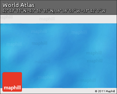 Shaded Relief 3D Map of the Area around 43° 1' 43" N, 38° 10' 29" W