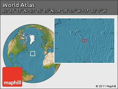 Satellite Location Map of the Area around 43° 1' 43" N, 38° 10' 29" W