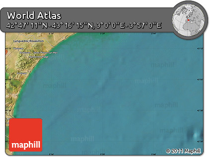 Satellite Map of the Area around 43° 1' 43" N, 3° 28' 30" E
