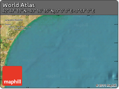 Satellite Map of the Area around 43° 1' 43" N, 3° 28' 30" E