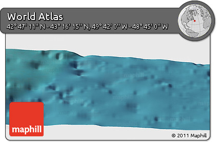 Satellite Panoramic Map of the Area around 43° 1' 43" N, 49° 13' 30" W