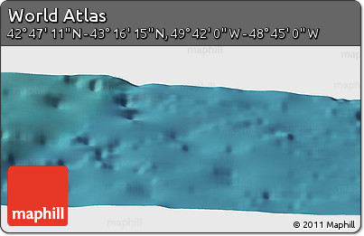 Satellite Panoramic Map of the Area around 43° 1' 43" N, 49° 13' 30" W