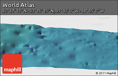 Satellite Panoramic Map of the Area around 43° 1' 43" N, 49° 13' 30" W