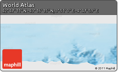 Physical Panoramic Map of the Area around 43° 1' 43" N, 4° 19' 30" E