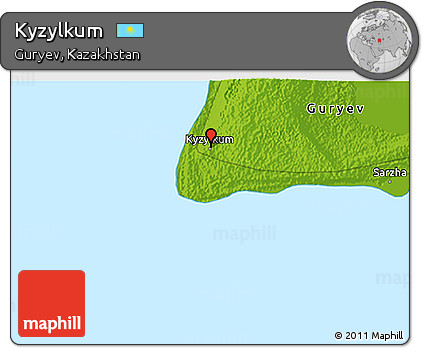 Physical 3D Map of Kyzylkum