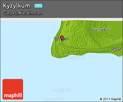 Physical 3D Map of Kyzylkum
