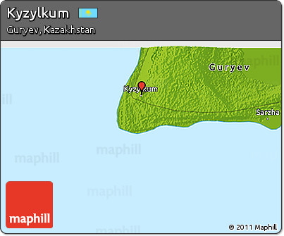 Physical 3D Map of Kyzylkum