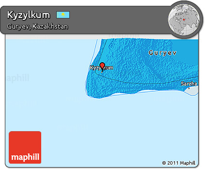 Political 3D Map of Kyzylkum