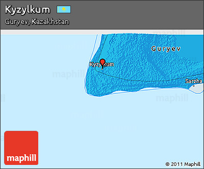 Political 3D Map of Kyzylkum