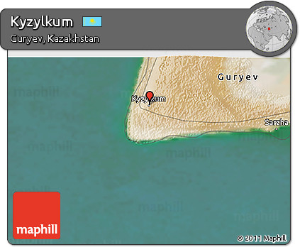 Satellite 3D Map of Kyzylkum