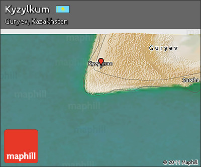 Satellite 3D Map of Kyzylkum