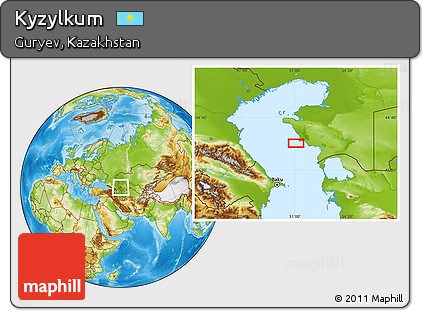 Physical Location Map of Kyzylkum