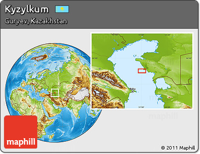 Physical Location Map of Kyzylkum