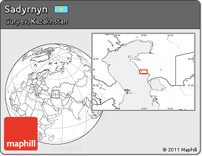 Blank Location Map of Sadyrnyn