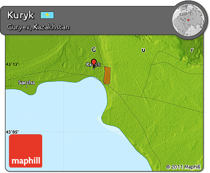Physical Map of Kuryk