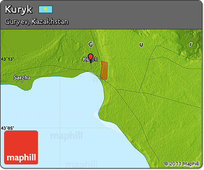 Physical Map of Kuryk