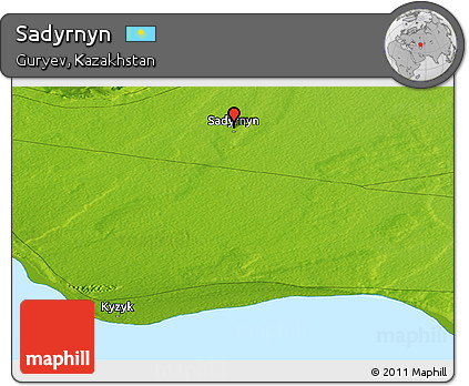 Physical Panoramic Map of Sadyrnyn