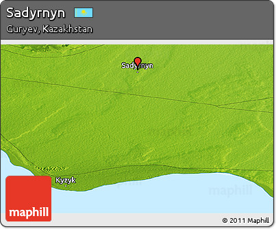 Physical Panoramic Map of Sadyrnyn