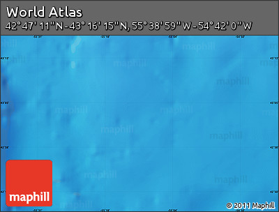 Shaded Relief Map of the Area around 43° 1' 43" N, 55° 10' 29" W