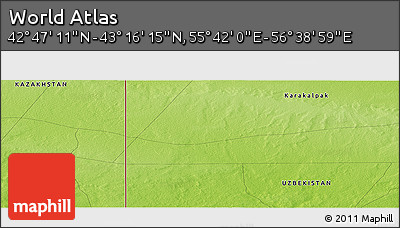 Physical Panoramic Map of the Area around 43° 1' 43" N, 56° 10' 29" E