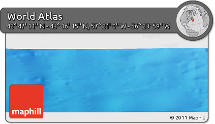 Physical Panoramic Map of the Area around 43° 1' 43" N, 56° 52' 30" W