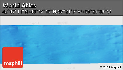 Physical Panoramic Map of the Area around 43° 1' 43" N, 56° 52' 30" W