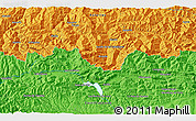 Political 3D Map of the area around 43° 1' 43" N, 5° 52' 30" W