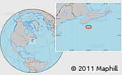 Gray Location Map of the area around 43° 1' 43" N, 64° 31' 30" W
