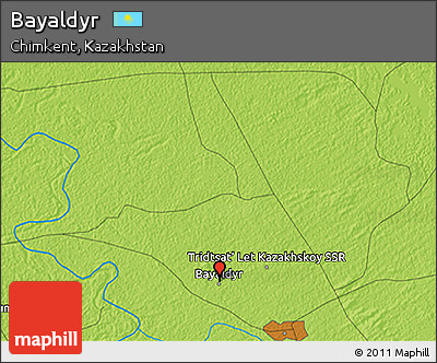 Physical 3D Map of Bayaldyr