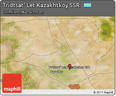 Satellite 3D Map of Tridtsat' Let Kazakhskoy SSR
