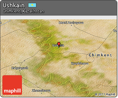 Satellite 3D Map of Ushkain