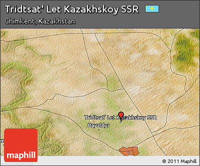 Satellite 3D Map of Tridtsat' Let Kazakhskoy SSR
