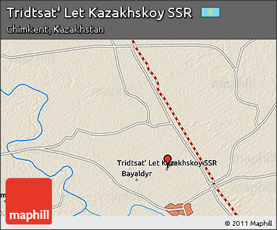 Shaded Relief 3D Map of Tridtsat' Let Kazakhskoy SSR