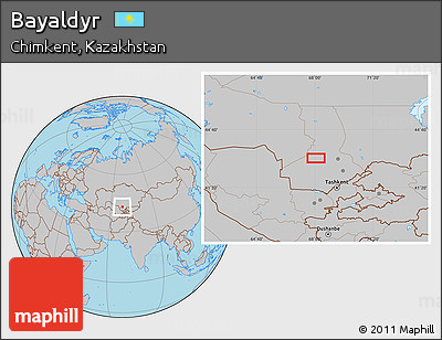 Gray Location Map of Bayaldyr