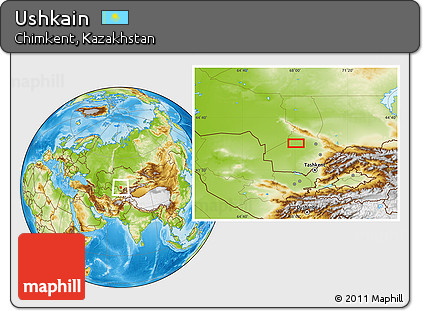 Physical Location Map of Ushkain