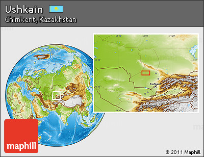 Physical Location Map of Ushkain
