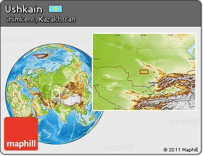 Physical Location Map of Ushkain