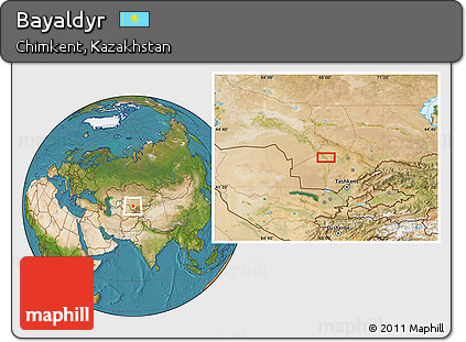 Satellite Location Map of Bayaldyr