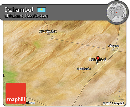 Satellite 3D Map of Dzhambul