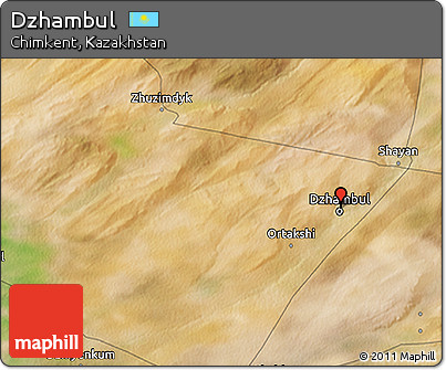 Satellite 3D Map of Dzhambul